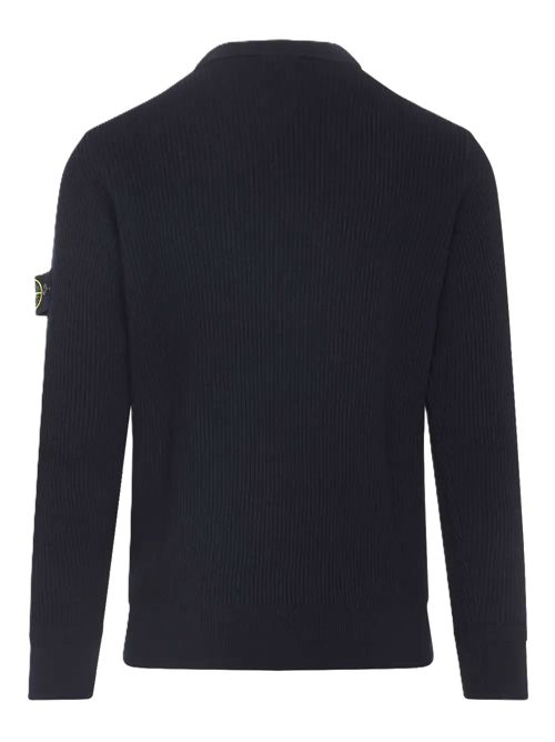 Stone Island Maglione a coste con applicazione Stone Island | K2S155100053S00C2V0020 NAVY BLUE